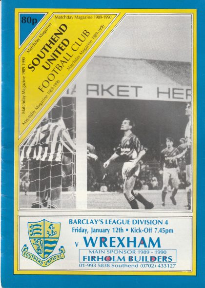 Southend United v Wrexham  12-Jan-1990