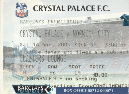 Crystal Palace v Norwich City 16-Apr-2005