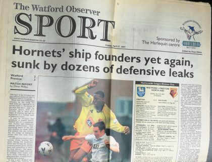 Watford Observer Sport  27-Apr-2001