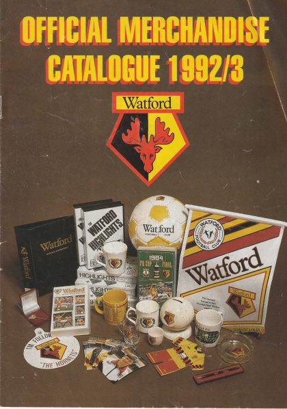 Watford Official Merchandise Catalogue 1992-93