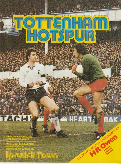 Tottenham Hotspur v Ipswich Town  02-Apr-1980